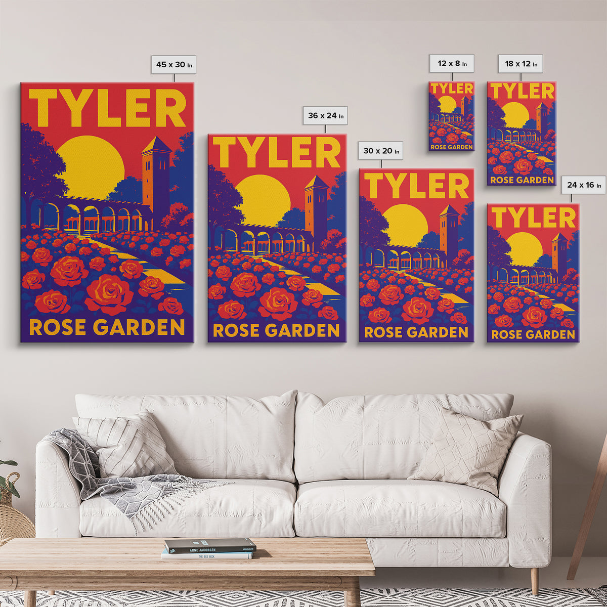 Tyler Texas Travel Poster, Canvas Print, High Contrast City Poster, Tyler City Art, Modern Wall Decor, Wanderlust Decor, Gift For Travelers