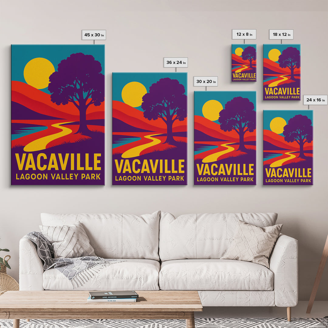 Vacaville Travel Poster, Framed Canvas Print, High Contrast City Poster, Vacaville Poster Print, City Travel Prints, Travel Poster Art