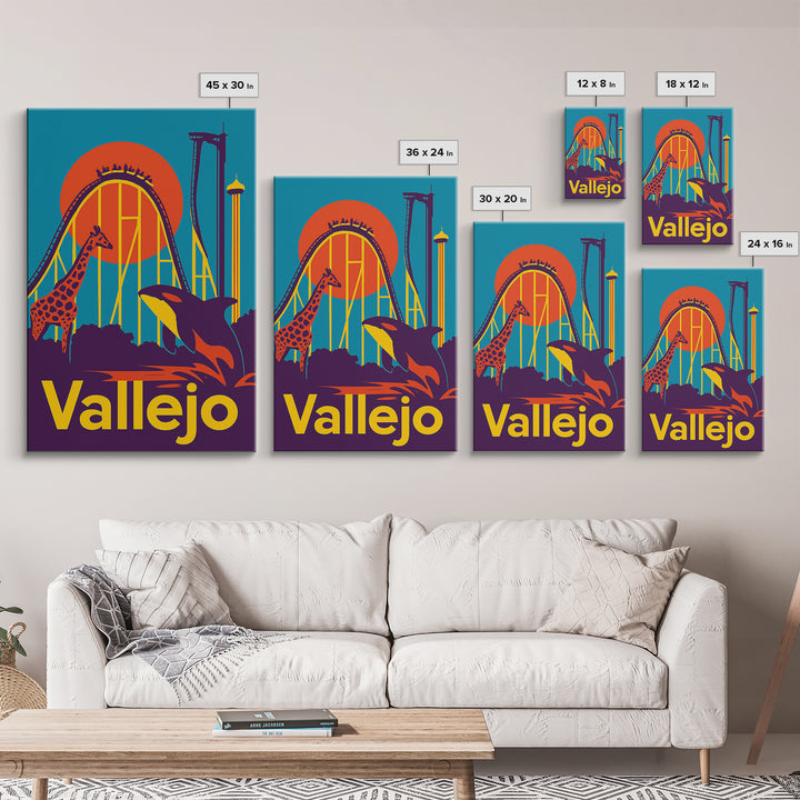 Vallejo Travel Poster, Canvas Print, High Contrast City Poster, Vallejo Travel Art, City Art Print, Travel Poster Set, Travel Art Print