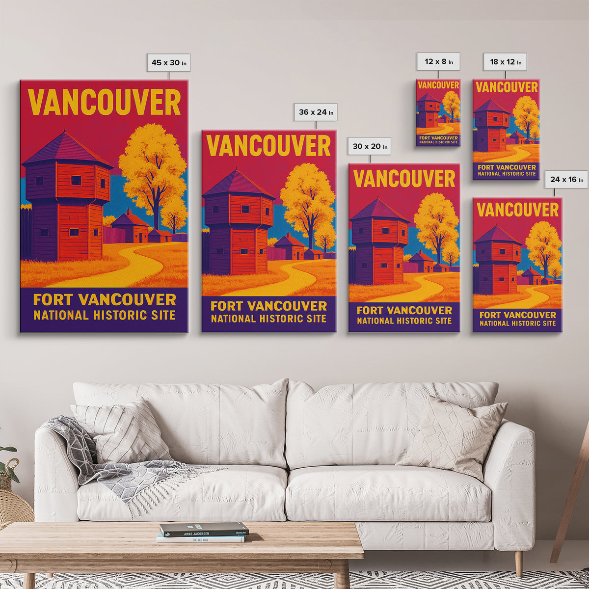 Vancouver Travel Poster, Canvas Print, Bold Pop Art Poster, Vancouver Poster Print, Home Office Decor, Watercolor Skyline Art, Wall Art