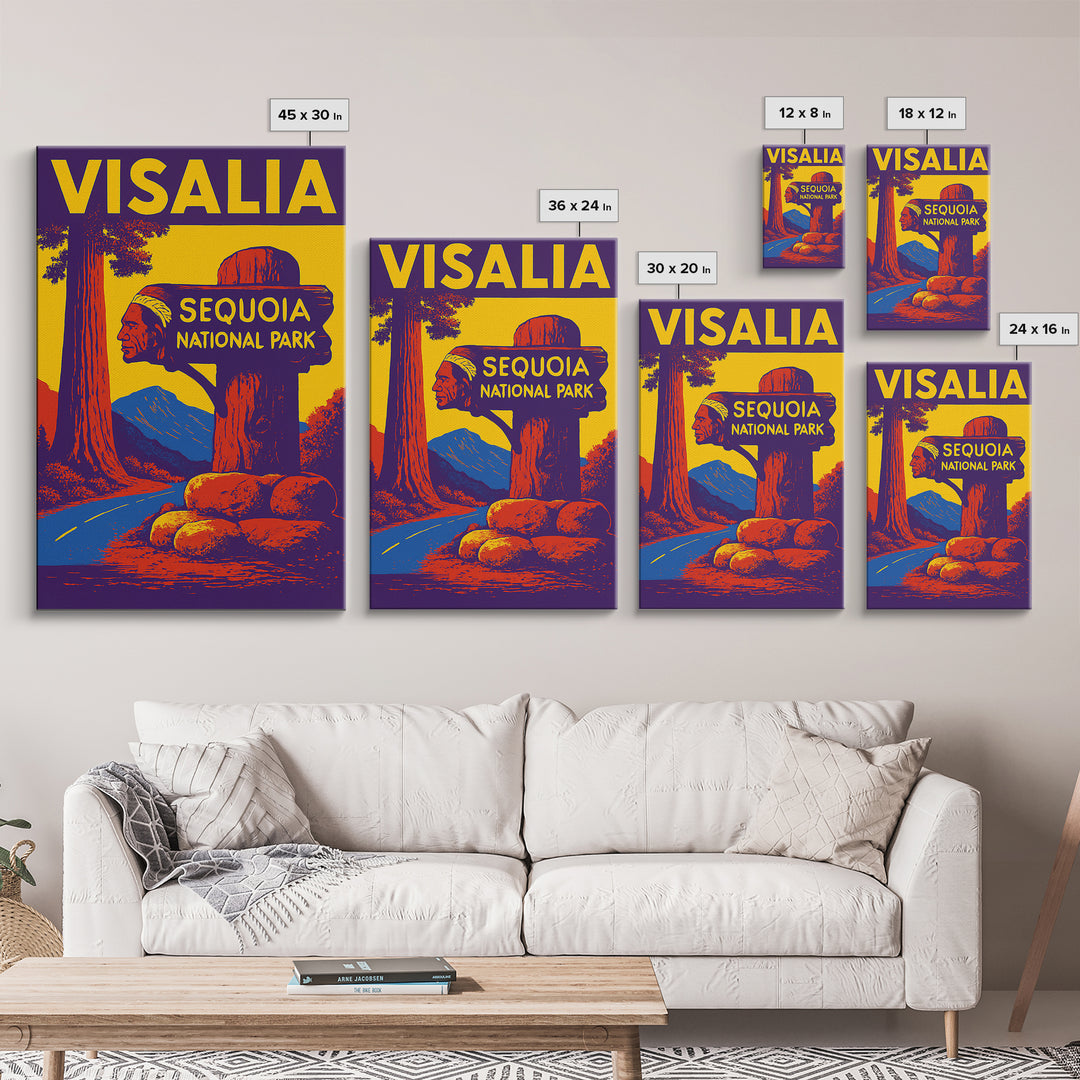 Visalia California Travel Poster, Canvas Print, High Contrast City Poster, Visalia Poster Print, Vintage City Art, Living Room Wall Art