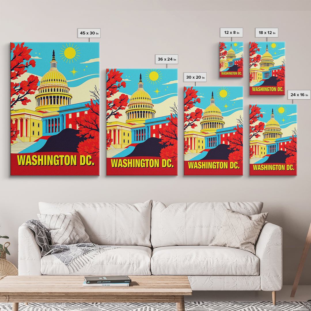 Washington Travel Poster, Canvas Print, Bold Pop Art Poster, Washington Wall Art, Travel Art Print, Travel Wall Art, Wanderlust Decor
