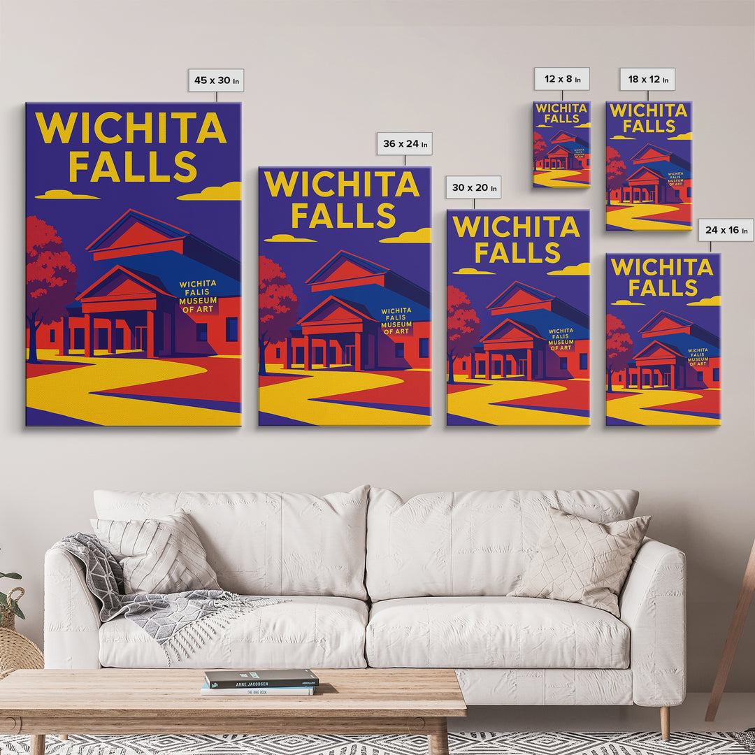 Wichita Falls Texas Travel Poster, Canvas Print, Vibrant Retro Travel Art, Wichita Falls Art Print, Vintage Travel Art, City Art Print