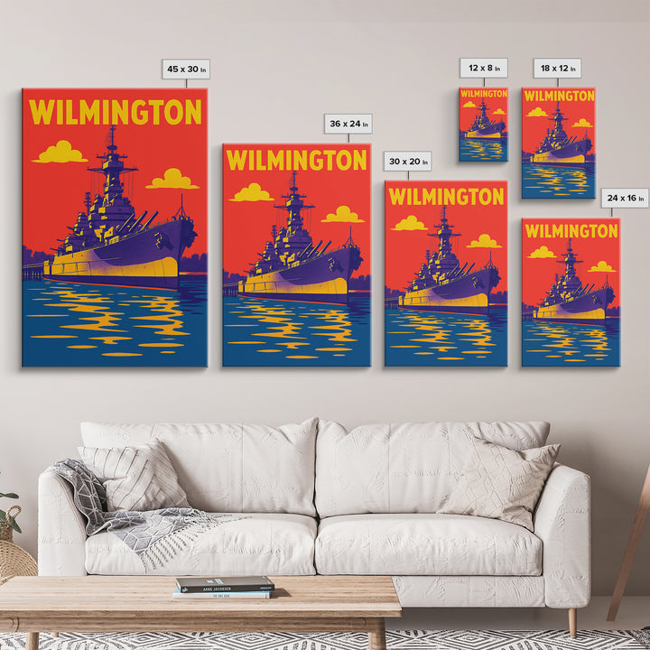 Wilmington North Carolina Travel Poster, Canvas Print, Bold Pop Art Poster, Wilmington Travel Art, Vintage Travel Print, Vintage City Poster