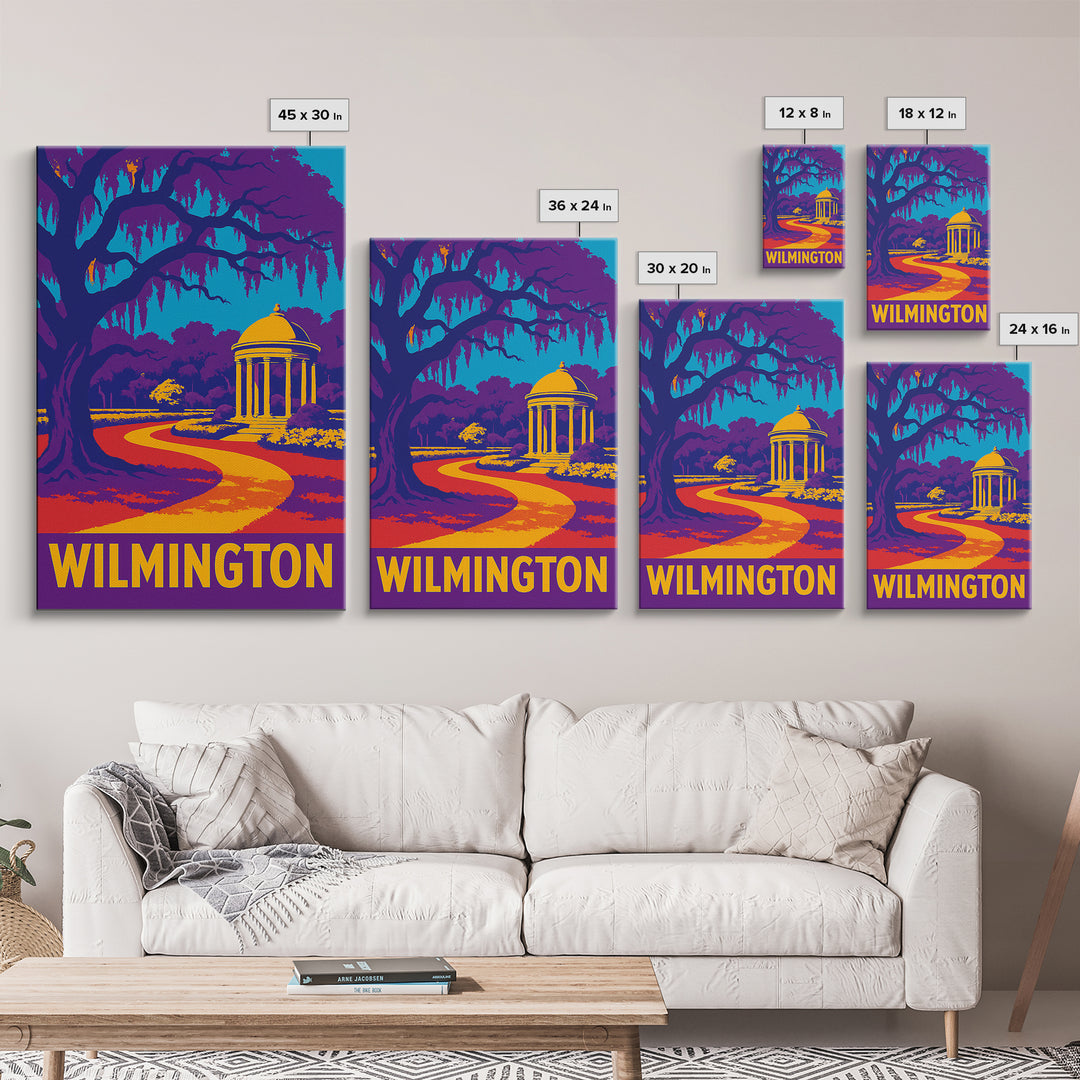 Wilmington Travel Poster, Framed Canvas Print, High Contrast City Poster, Wilmington Poster Print, Fine Art Print, Travel Art Print