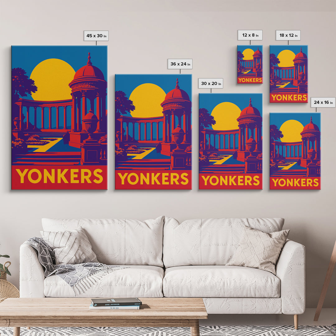 Yonkers New York Travel Poster, Canvas Print, Bold Pop Art Poster, Yonkers Wall Art, Poster Art, Vintage City Poster, Vintage City Art