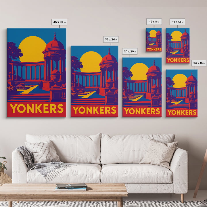Yonkers New York Travel Poster, Canvas Print, Bold Pop Art Poster, Yonkers Wall Art, Poster Art, Vintage City Poster, Vintage City Art