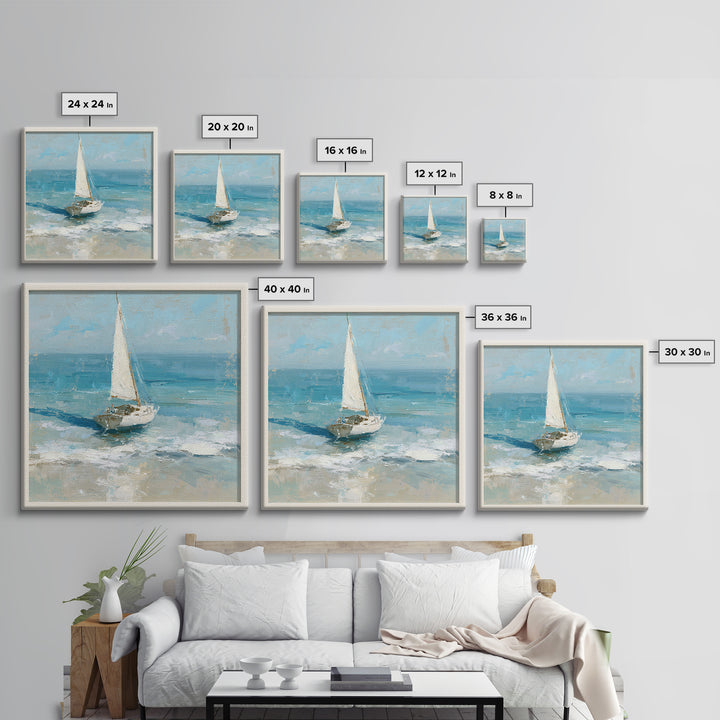 Sailboat on a Breezy Summer Horizon Canvas Print, Patio Art, Outdoor Wall Decor, Patio Decor, Fine Art, Outdoor, Yard Decor, PAT-1x1-15