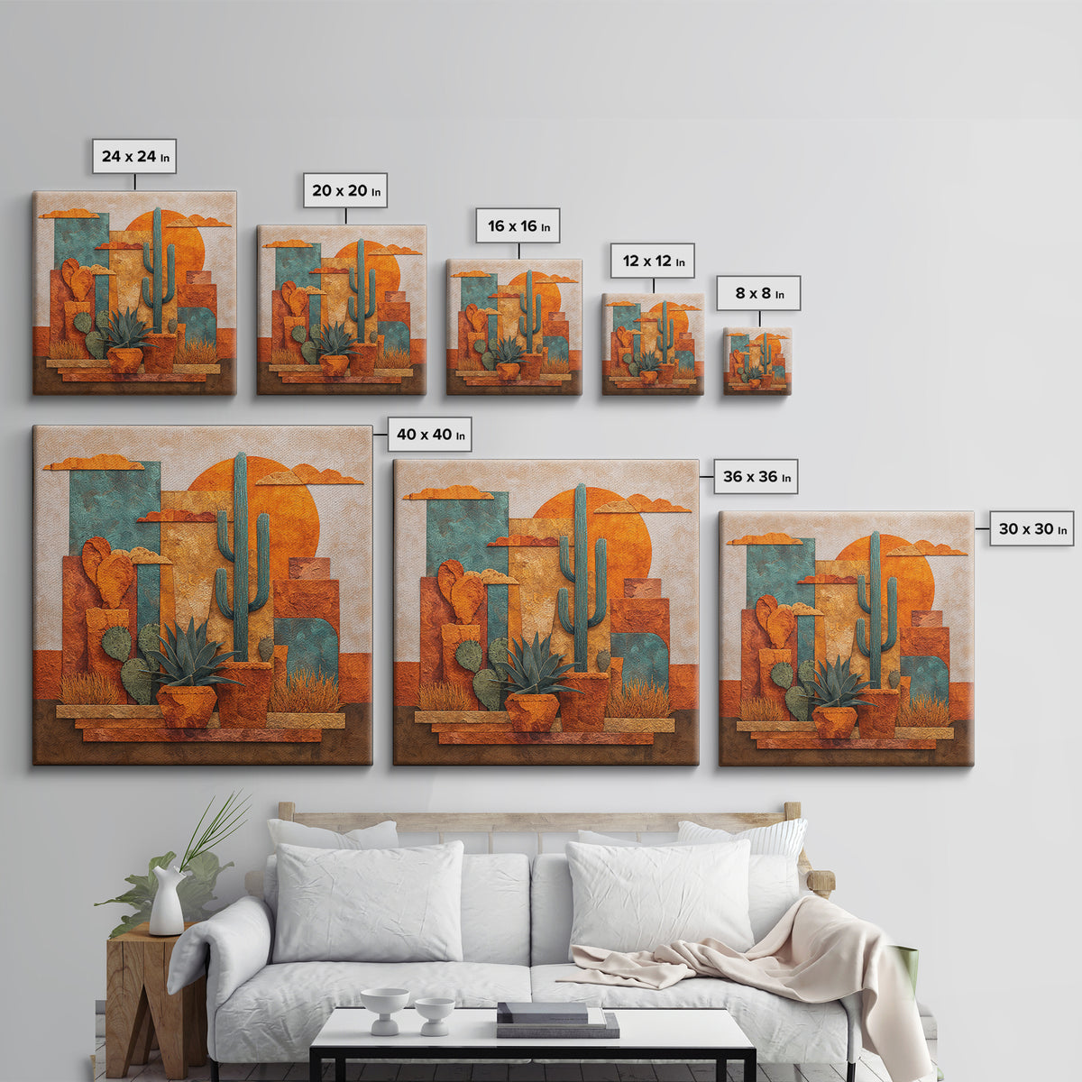 Cactus and Agave Framed Canvas Print, Patio Art, Garden Decor, Patio Decor, Oil Painting, Outdoor, Beach Art, Beach House Decor, PAT-1x1-28
