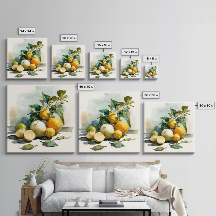 Outdoor Citrus Still Life Canvas Print, Patio Art, Room Decor, Patio Decor, Fine Art, Outdoor, Garden Art, Outdoor Wall Art, PAT-1x1-77