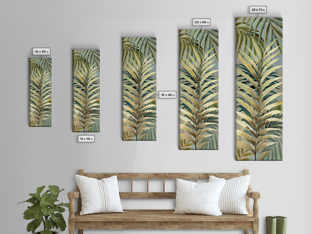 Tropical Palm Fronds Canvas Print, Patio Art, Statement Artwork, Patio Decor, Fine Art, Outdoor, Outdoor Decor, Metal Wall Art, PAT-1x3-13