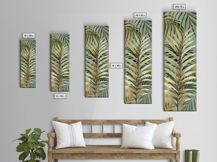 Tropical Palm Fronds Canvas Print, Patio Art, Statement Artwork, Patio Decor, Fine Art, Outdoor, Outdoor Decor, Metal Wall Art, PAT-1x3-13
