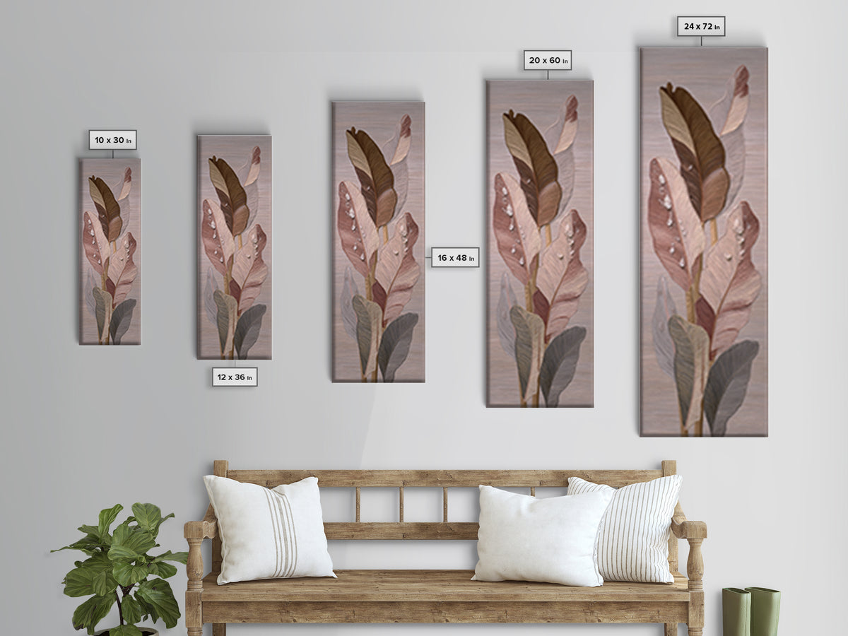 Banana Leaves with Rain Drop Details Canvas Print, Patio Art, Room Decor, Patio Decor, Fine Art, Outdoor, Garden Art, PAT-1x3-28