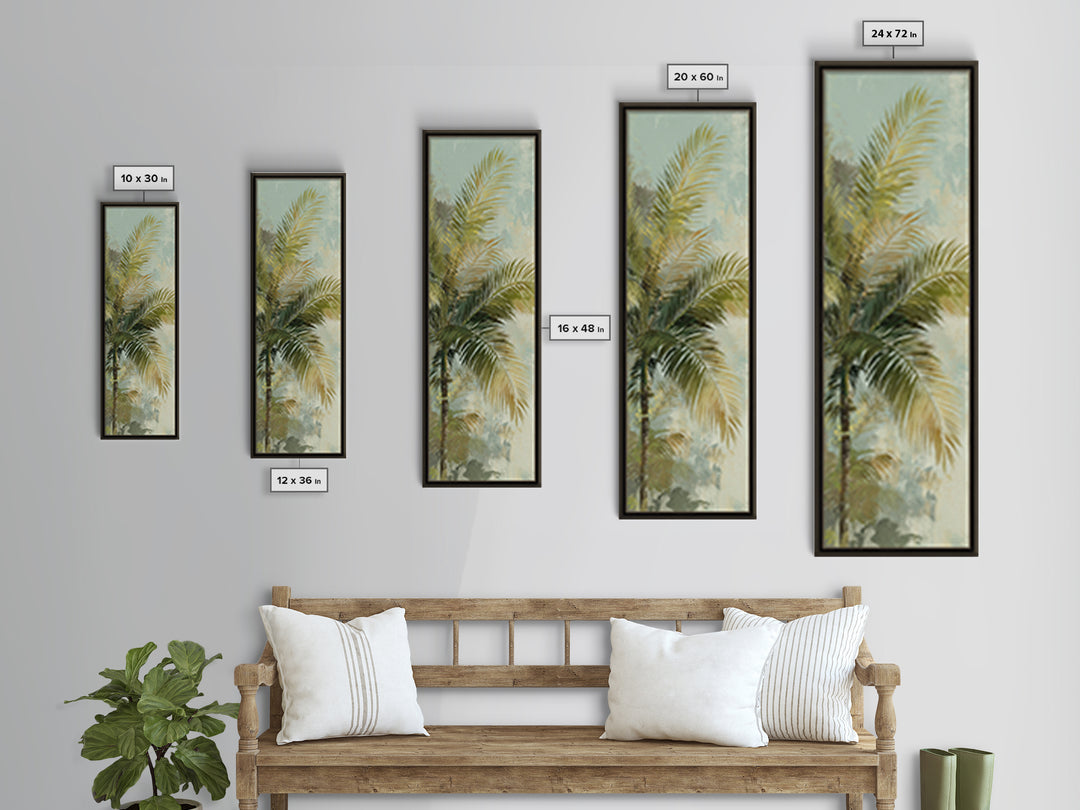 Tropical Palm Fronds Canvas Print, Patio Art, Statement Artwork, Patio Decor, Fine Art, Outdoor, Outdoor Decor, Metal Wall Art, PAT-1x3-37