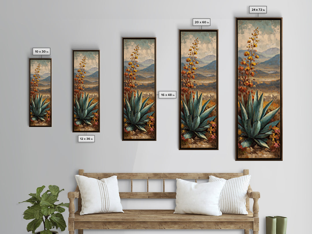Desert Patio Agave and Bougainvillea Canvas Print, Patio Art, Family Wall Art, Patio Decor, Fine Art, Outdoor, Room Decor, PAT-1x3-5