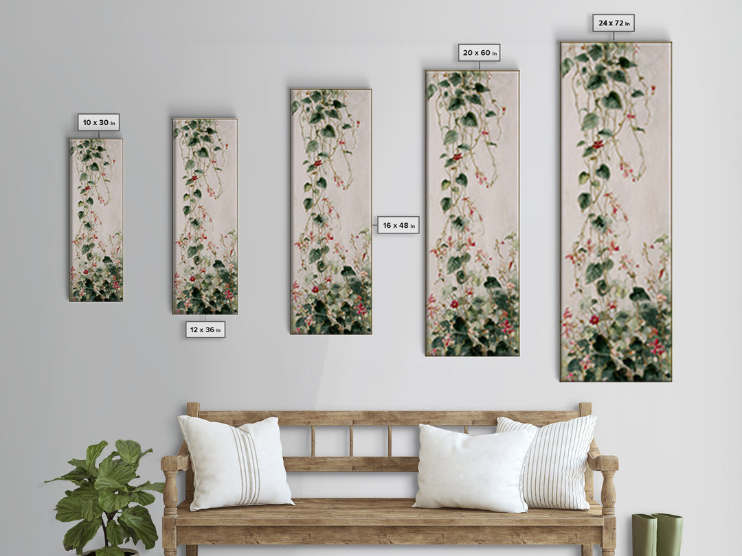 Sunset over Garden Flowers and Vines Canvas Print, Patio Art, Beach Art, Patio Decor, Fine Art, Outdoor, Neutral Decor, PAT-1x3-67