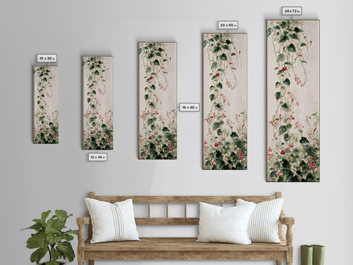 Sunset over Garden Flowers and Vines Canvas Print, Patio Art, Beach Art, Patio Decor, Fine Art, Outdoor, Neutral Decor, PAT-1x3-67
