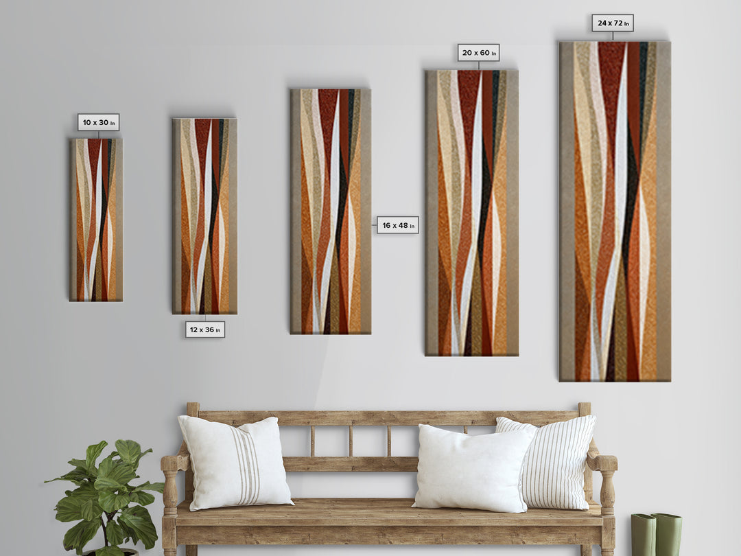Warm Geometric Tile Pattern Framed Canvas Print, Patio Art, Outdoor Wall Art, Patio Decor, Fine Art, Outdoor, Porch Decor, PAT-1x3-84
