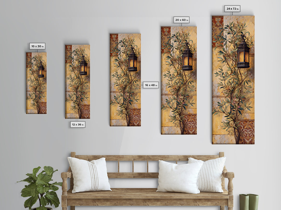 Olive Branch Wreath on Warm Plaster Canvas Print, Patio Art, Minimalist Decor, Patio Decor, Fine Art, Outdoor, Yard Art, PAT-1x3-93
