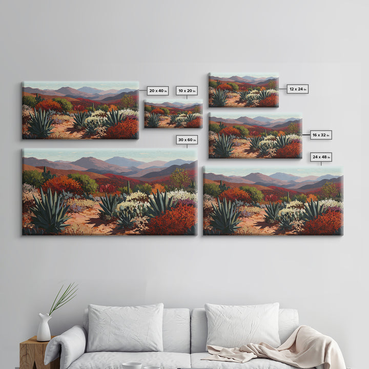 Desert Patio Agave and Bougainvillea Framed Canvas Print, Patio Art, Minimalist Decor, Patio Decor, Fine Art, Outdoor, PAT-2x1-13