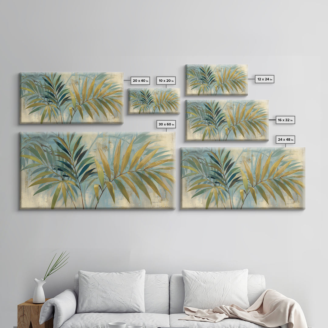 Tropical Palm Fronds Canvas Print, Patio Art, Wall Art, Patio Decor, Oil Painting, Outdoor, Outdoor Wall Decor, Floral Wall Art, PAT-2x1-21