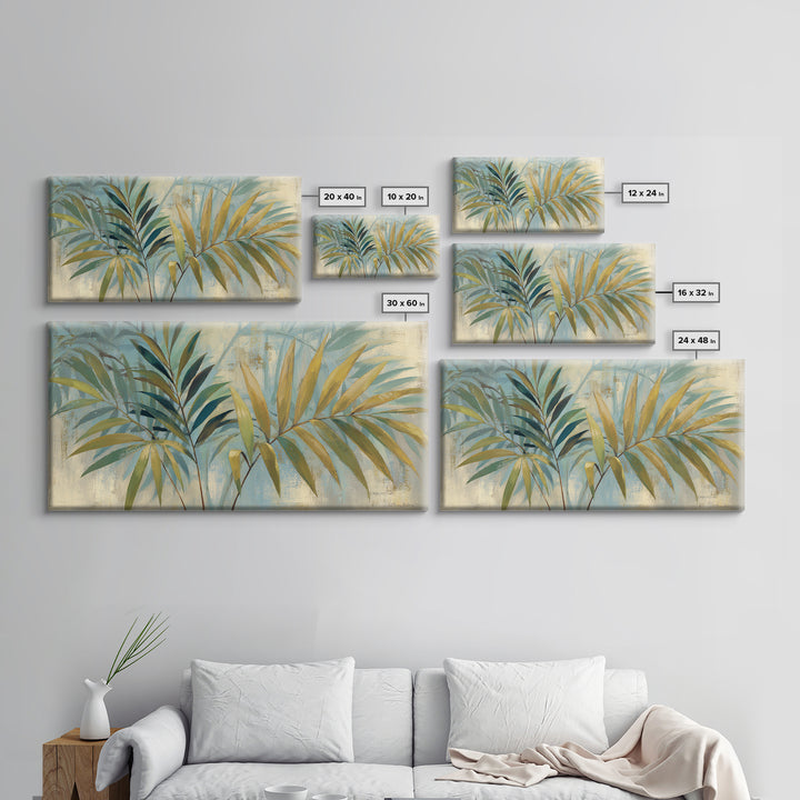 Tropical Palm Fronds Canvas Print, Patio Art, Wall Art, Patio Decor, Oil Painting, Outdoor, Outdoor Wall Decor, Floral Wall Art, PAT-2x1-21