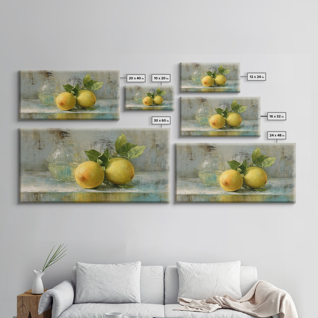 Outdoor Citrus Still Life Canvas Print, Patio Art, Garden Decor, Patio Decor, Fine Art, Outdoor, Beach Art, Beach House Decor, PAT-2x1-49