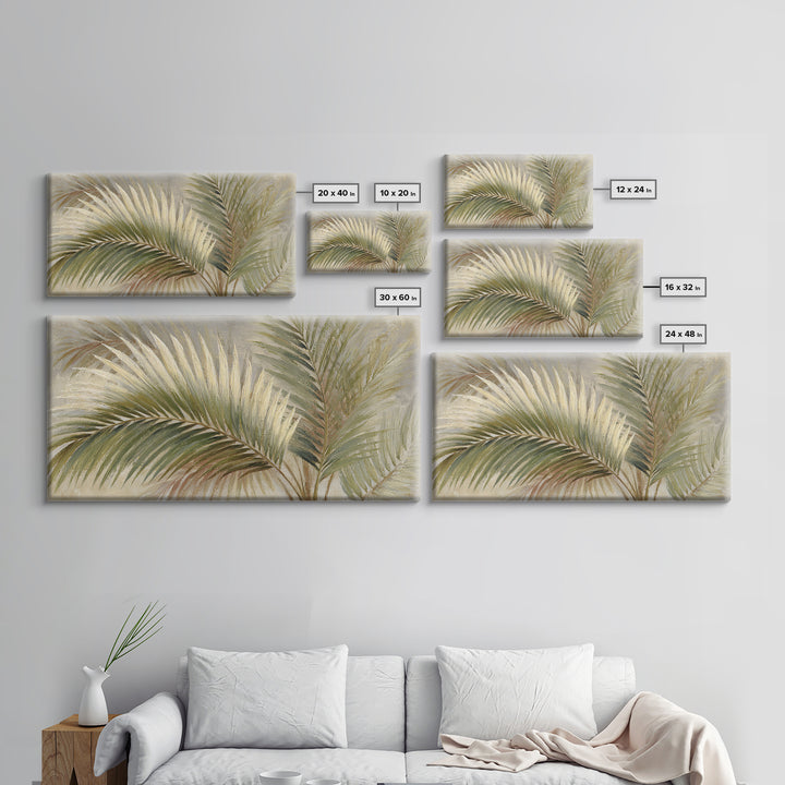 Tropical Palm Fronds Canvas Print, Patio Art, Metal Art, Patio Decor, Outdoor, Patio Cushions, Yard Decor, Mixed Media Art, PAT-2x1-69
