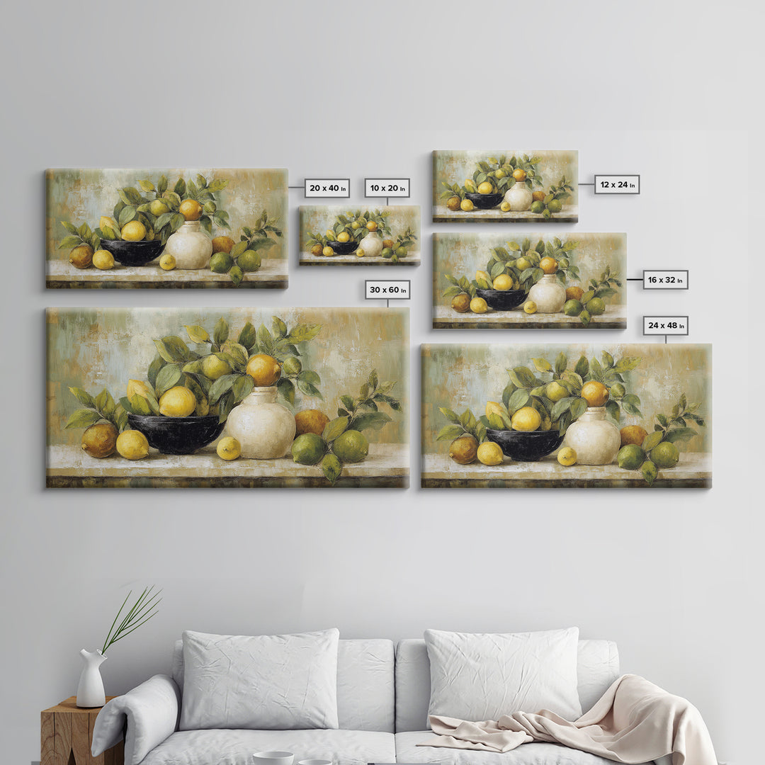 Outdoor Citrus Still Life Canvas Print, Patio Art, Garden Decor, Patio Decor, Fine Art, Outdoor, Beach Art, Beach House Decor, PAT-2x1-73