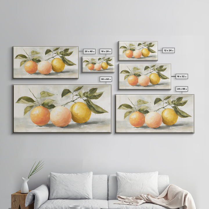 Outdoor Citrus Still Life Framed Canvas Print, Patio Art, Outdoor Wall Decor, Patio Decor, Fine Art, Outdoor, Yard Decor, PAT-2x1-97