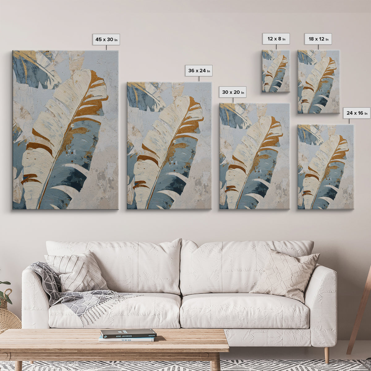 Banana Leaves with Rain Drop Details Framed Canvas Print, Patio Art, Patio Cushions, Patio Decor, Outdoor, Luxury Decor, PAT-2x3-24