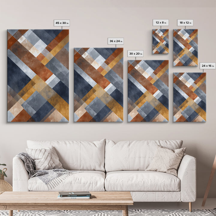 Warm Geometric Tile Pattern Canvas Print, Patio Art, Mixed Media Art, Patio Decor, Abstract Art, Outdoor, Art Print, Room Decor, PAT-2x3-32