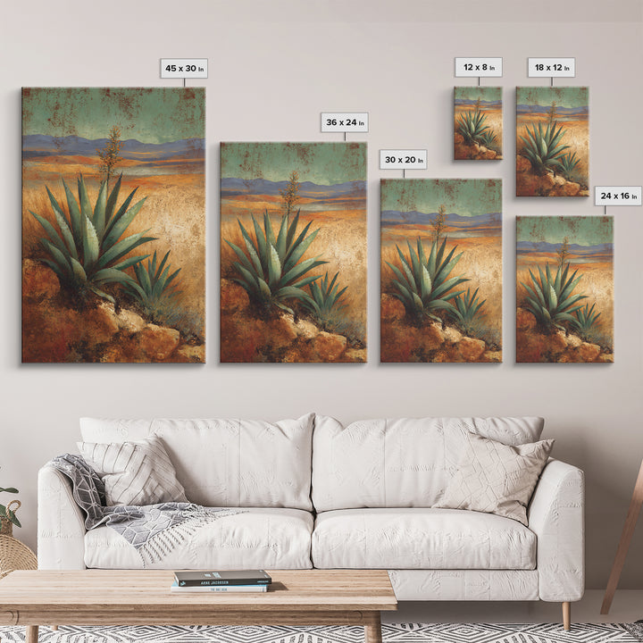 Desert Patio Agave and Bougainvillea Canvas Print, Patio Art, Wall Hanging, Patio Decor, Fine Art, Outdoor, Beach Art, PAT-2x3-49
