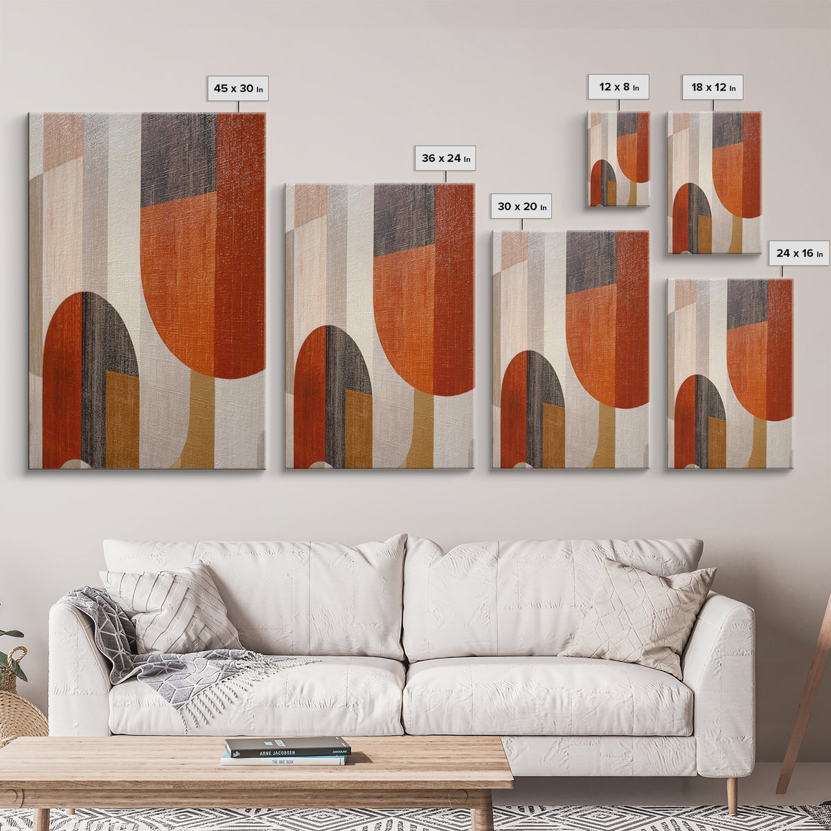 Warm Geometric Tile Pattern Framed Canvas Print, Patio Art, Neutral Decor, Patio Decor, Fine Art, Outdoor, Wall Art, Home Decor, PAT-2x3-56