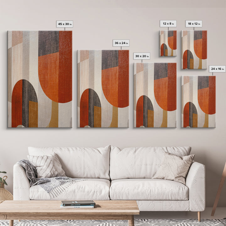 Warm Geometric Tile Pattern Framed Canvas Print, Patio Art, Neutral Decor, Patio Decor, Fine Art, Outdoor, Wall Art, Home Decor, PAT-2x3-56