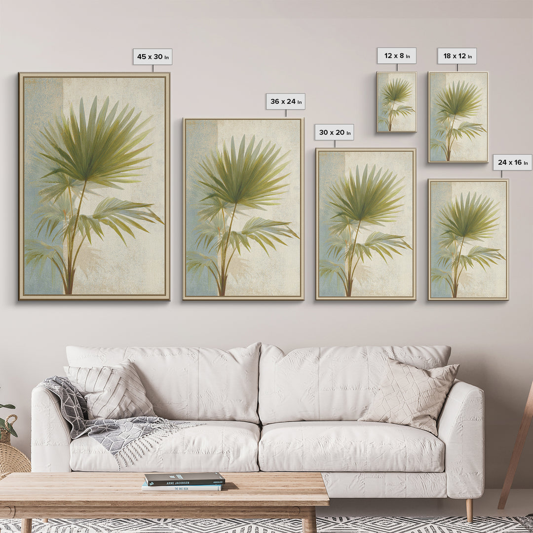 Tropical Palm Fronds Canvas Print, Patio Art, Floral Wall Art, Patio Decor, Oil Painting, Outdoor, Mixed Media Art, PAT-2x3-81