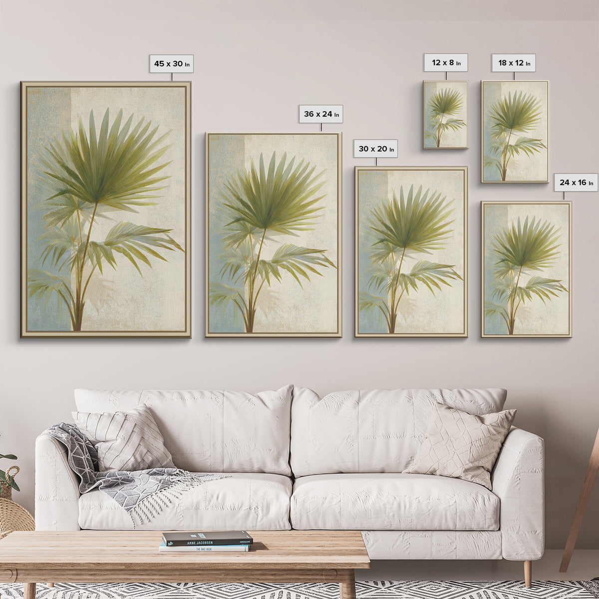Tropical Palm Fronds Canvas Print, Patio Art, Floral Wall Art, Patio Decor, Oil Painting, Outdoor, Mixed Media Art, PAT-2x3-81
