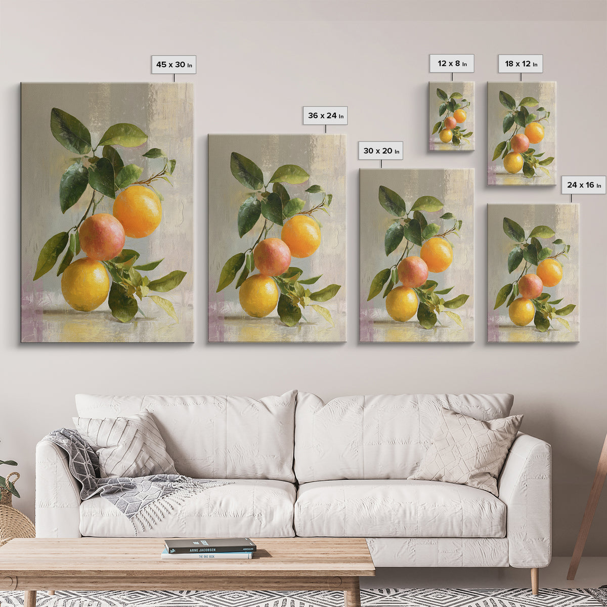 Outdoor Citrus Still Life Framed Canvas Print, Patio Art, Coastal Decor, Patio Decor, Fine Art, Outdoor, Family Wall Art, PAT-2x3-85