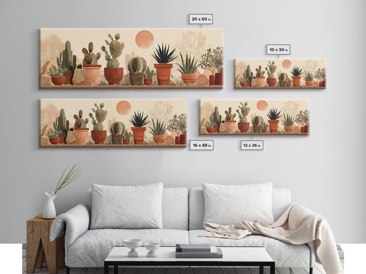Cactus and Agave Canvas Print, Patio Art, Mixed Media Art, Patio Decor, Fine Art, Outdoor, Art Print, Room Decor, PAT-3x1-20