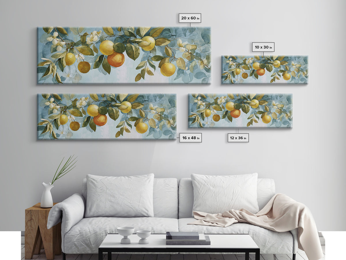 Outdoor Citrus Still Life Canvas Print, Patio Art, Patio Decor, Fine Art, Outdoor, Gallery Decor, Neutral Decor, Modern Decor, PAT-3x1-21