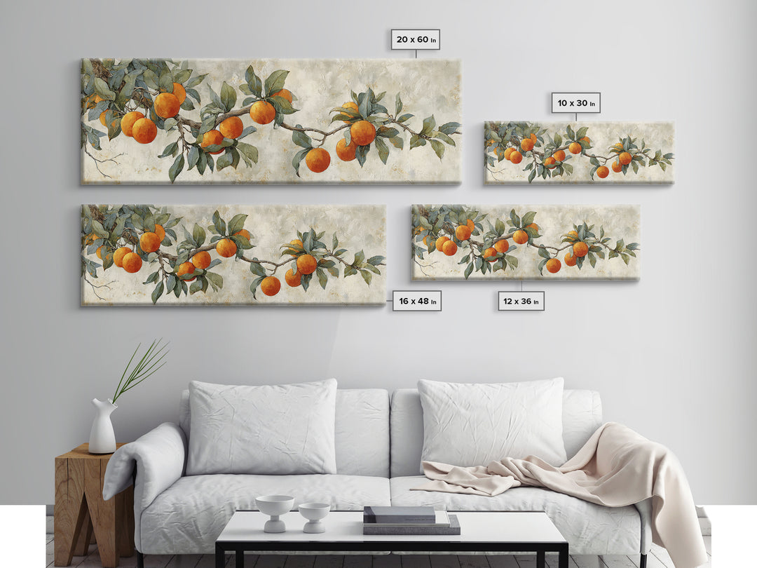 Orange Tree Branch Canvas Print, Patio Art, Gallery Decor, Patio Decor, Fine Art, Outdoor, Contemporary Art, Wall Art, PAT-3x1-62