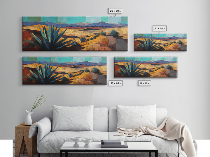 Desert Patio Agave and Bougainvillea Framed Canvas Print, Patio Art, Western Decor, Patio Decor, Fine Art, Outdoor, Floral Art, PAT-3x1-9