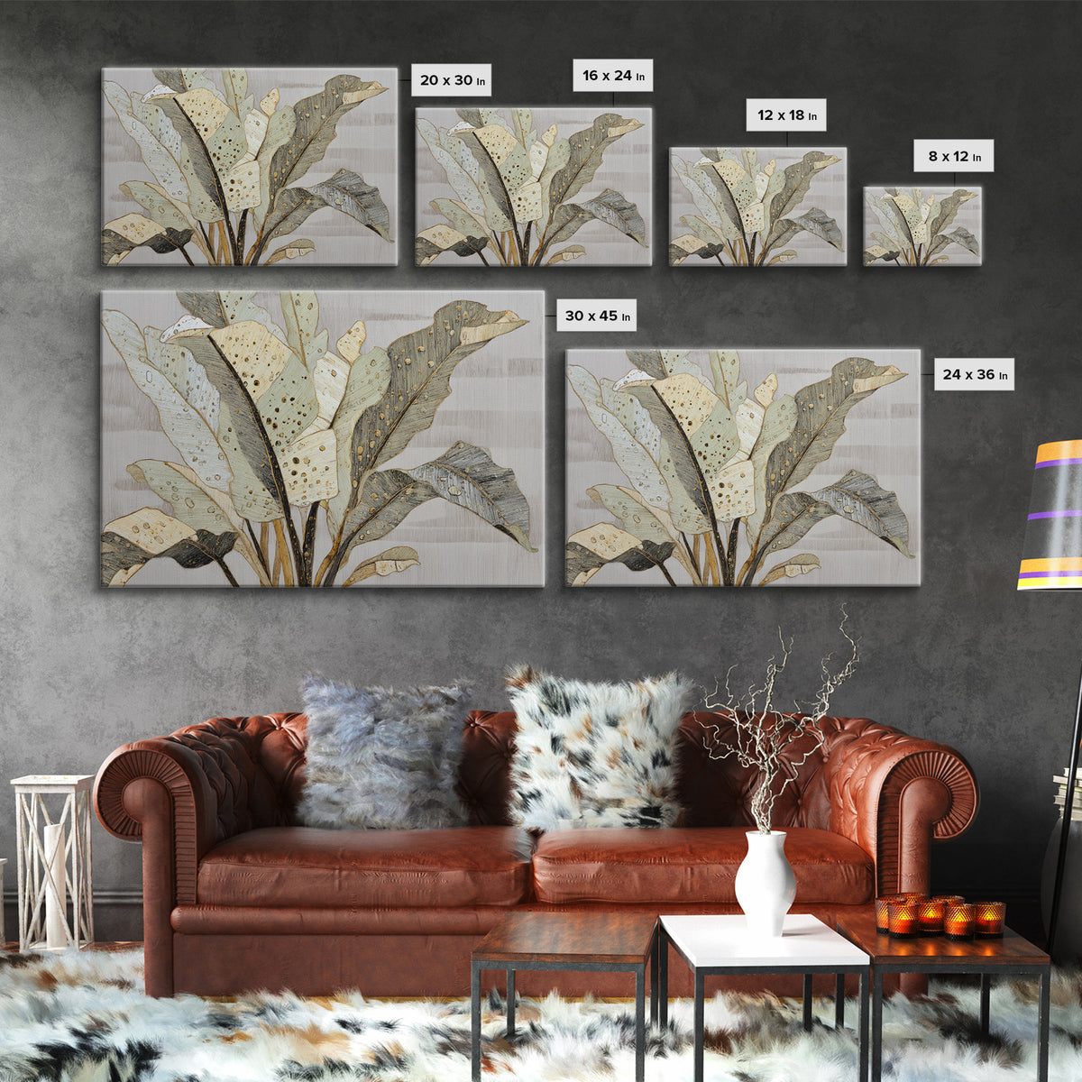 Banana Leaves with Rain Drop Details Framed Canvas Print, Patio Art, Coastal Decor, Patio Decor, Outdoor, Family Wall Art, PAT-3x2-20