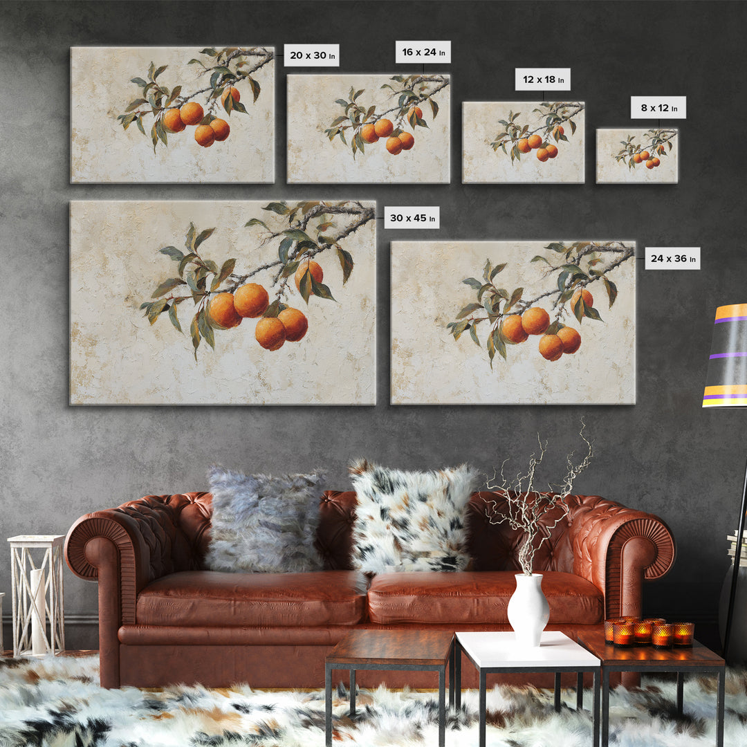 Orange Tree Branch Canvas Print, Patio Art, Western Decor, Patio Decor, Fine Art, Outdoor, Floral Art, Lake House Decor, PAT-3x2-26