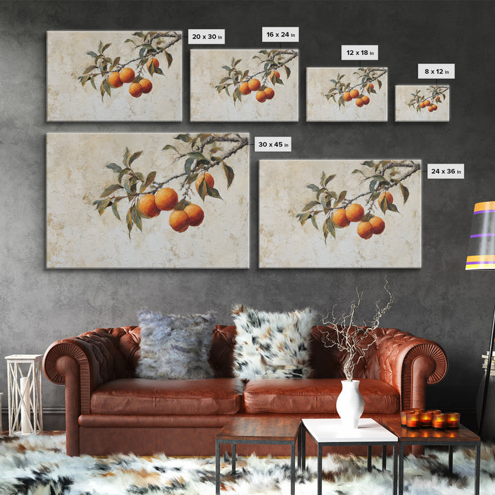 Orange Tree Branch Canvas Print, Patio Art, Western Decor, Patio Decor, Fine Art, Outdoor, Floral Art, Lake House Decor, PAT-3x2-26