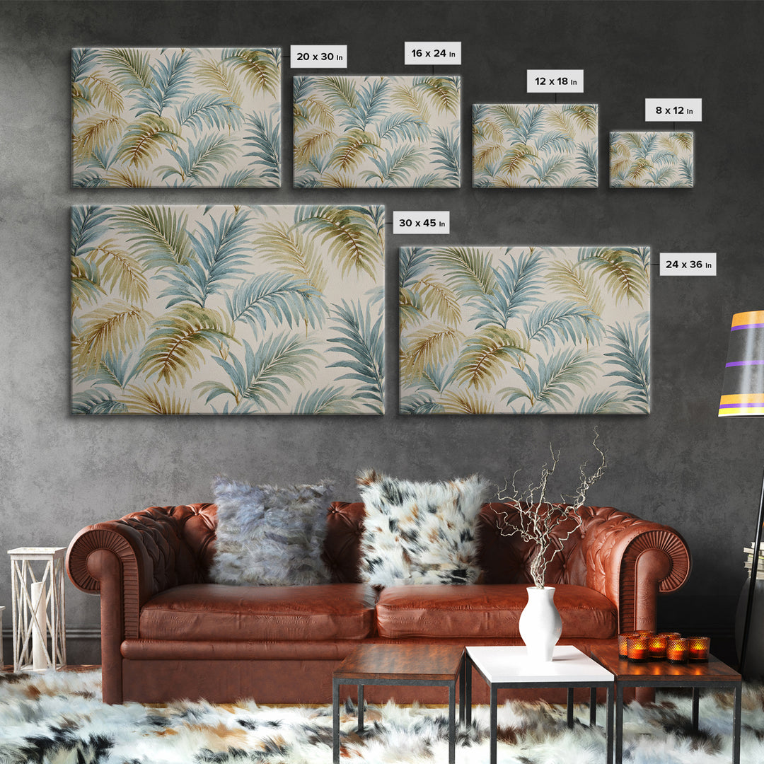 Tropical Palm Fronds Canvas Print, Patio Art, Yard Decor, Patio Decor, Fine Art, Outdoor, Luxury Decor, Art Print, Room Decor, PAT-3x2-53