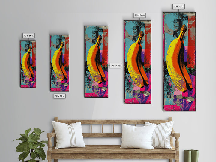 Bright Banana Still Life Canvas Print, Pop Art, Football Wall Art, Living Room Decor, Fine Art, Pop, Art Print, POP-1x3-14