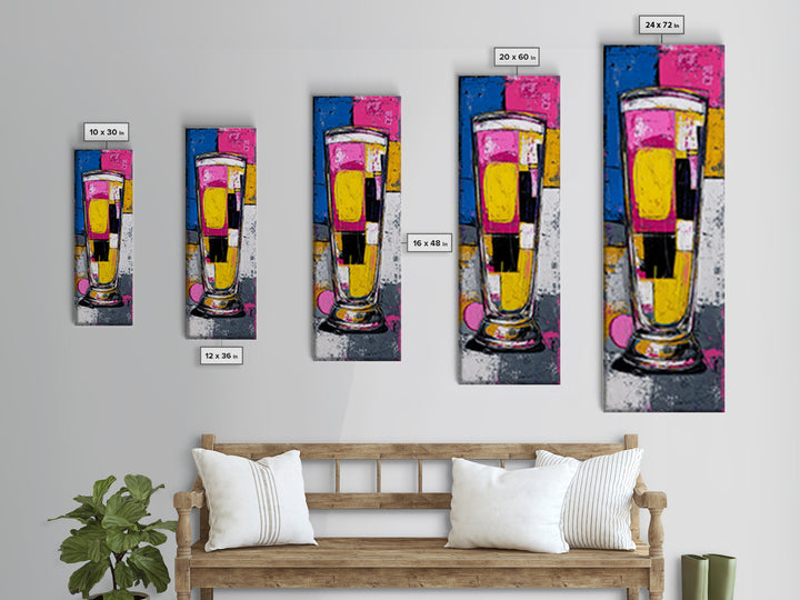 Milkshake Glass with Retro Diner Palette Canvas Print, Pop Art, Room Decor, Living Room Decor, Fine Art, Pop, Pet Portrait, POP-1x3-28