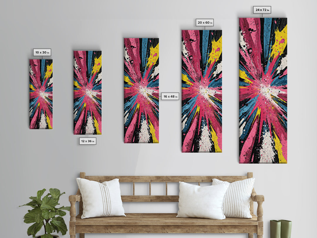 Exploding Starburst Shapes Without Text Canvas Print, Pop Art, Fine Art Print, Living Room Decor, Abstract Art, Pop, Poster, POP-1x3-94