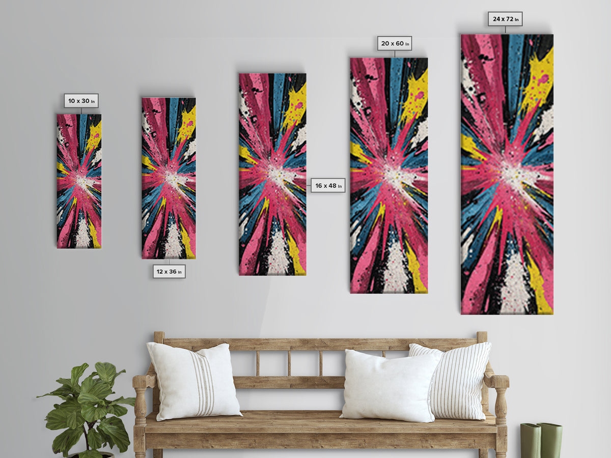 Exploding Starburst Shapes Without Text Canvas Print, Pop Art, Fine Art Print, Living Room Decor, Abstract Art, Pop, Poster, POP-1x3-94